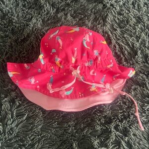 ❤️Pink Baby Sun Hat with Mermaid  Print, like new